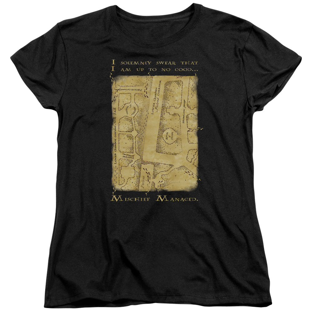 Harry Potter Marauders Map Interior Words Womens T-Shirt
