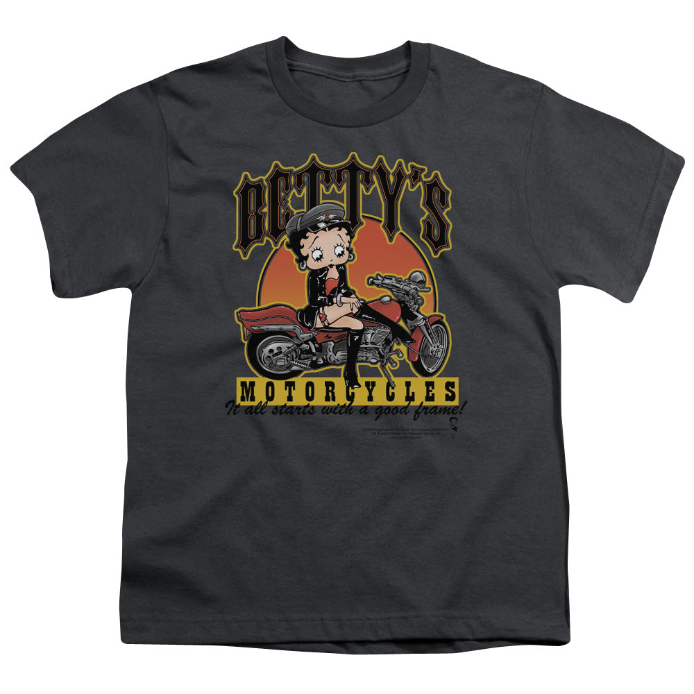 Betty Boop Betty's Motorcycles Charcoal Youth/Toddler T-Shirt