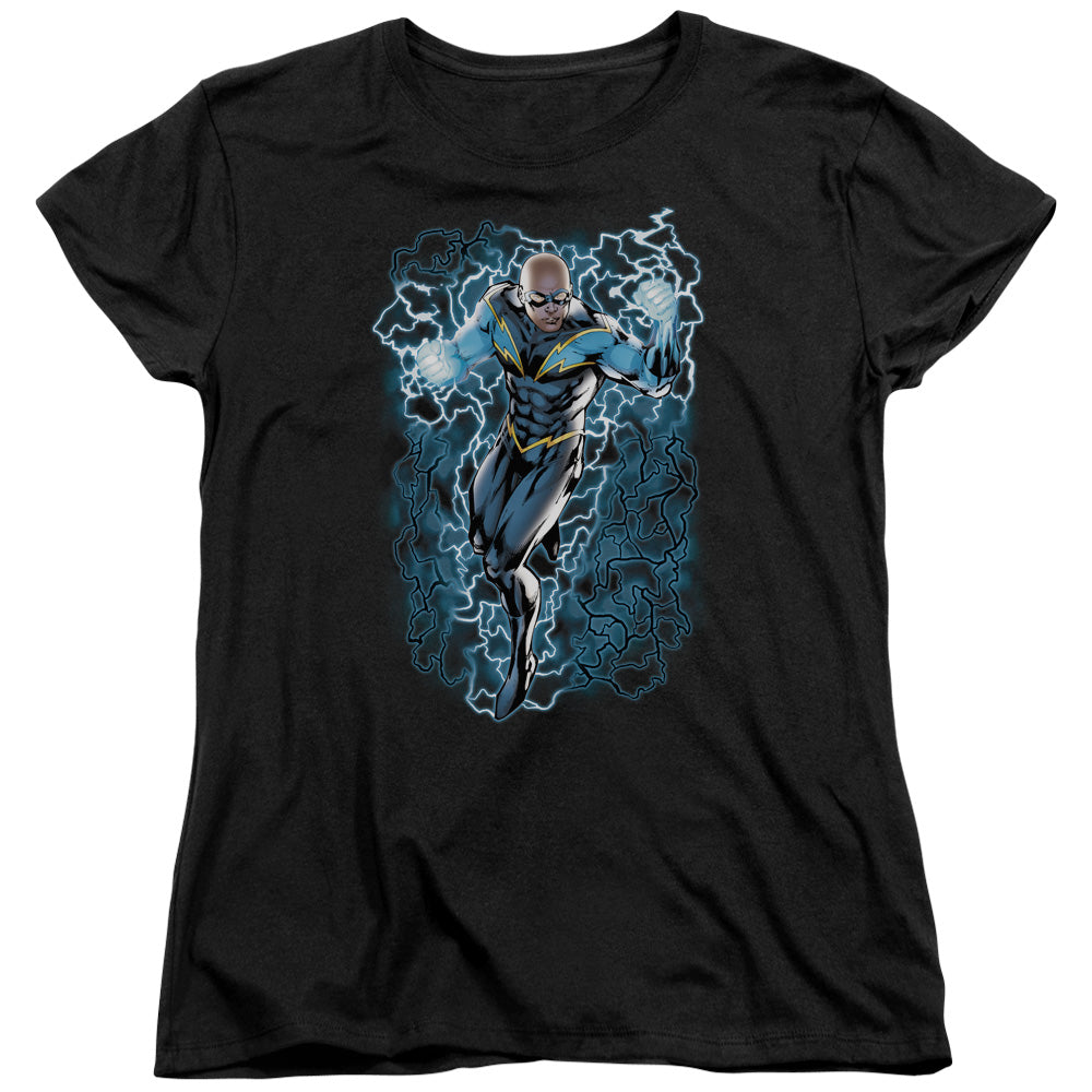 Justice League Black Lightning Bolts Womens T-Shirt