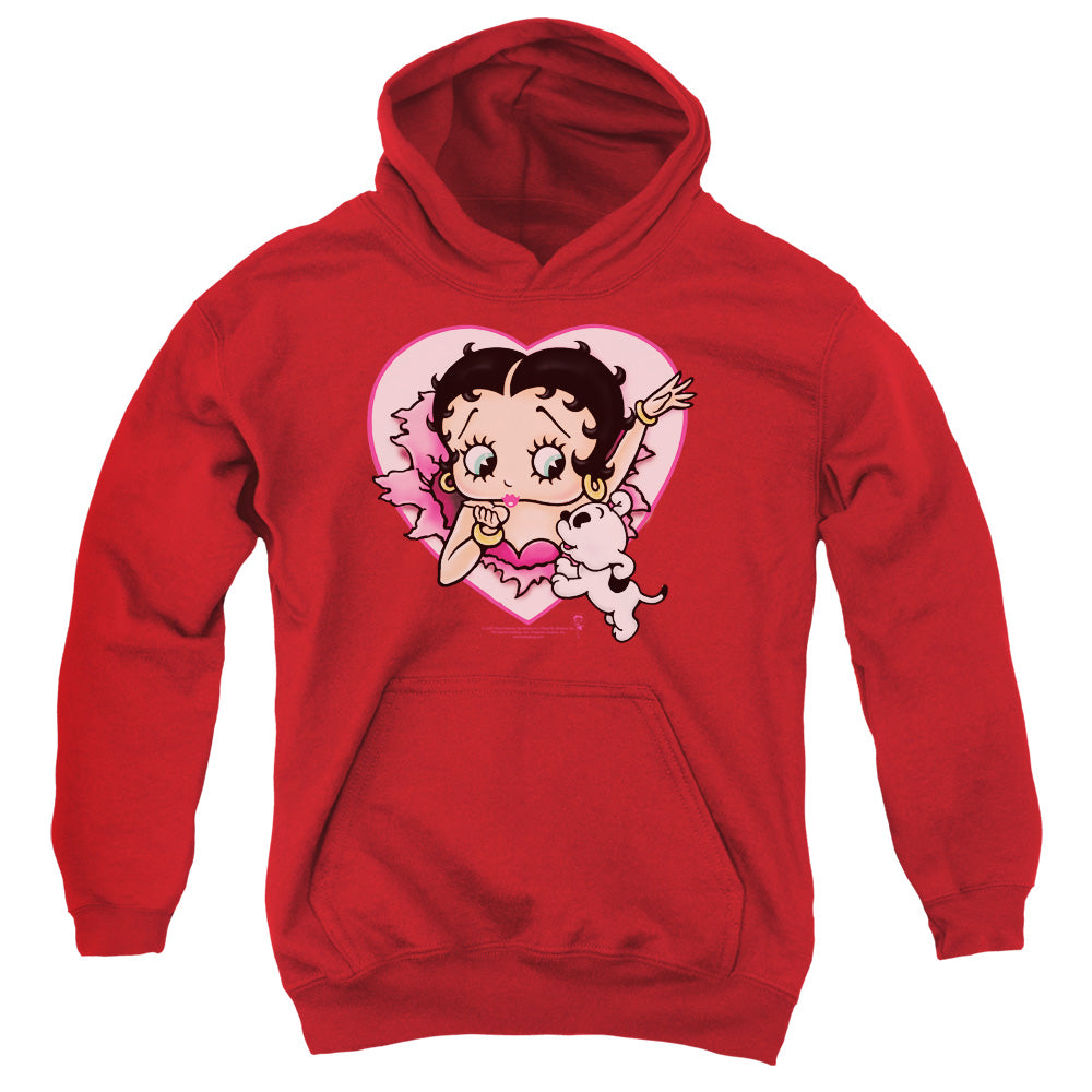 Betty Boop I Love Betty Red Youth Hoodie