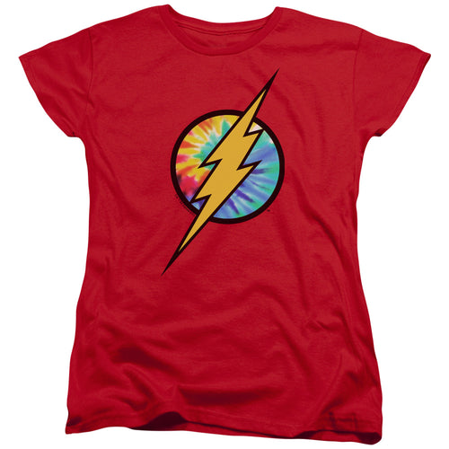 The Flash Tie Dye Flash Logo Womens T-Shirt