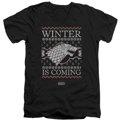 Game of Thrones Winter Is Coming Ugly Christmas V-Neck T-Shirt