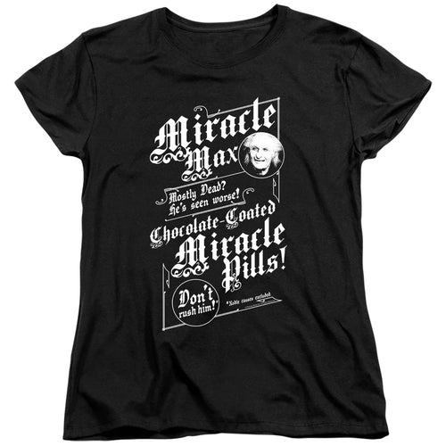 The Princess Bride Miracle Max Black Womens T-Shirt
