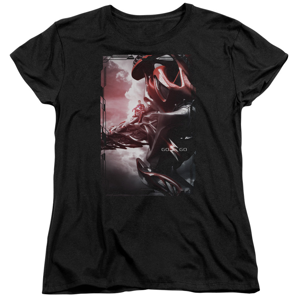 Mighty Morphin Power Rangers: The Movie Red Zord Poster Womens T-Shirt