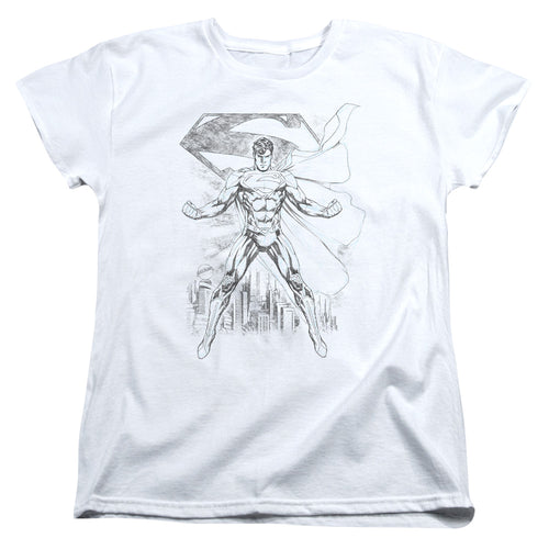 Superman Super Sketch Womens T-Shirt