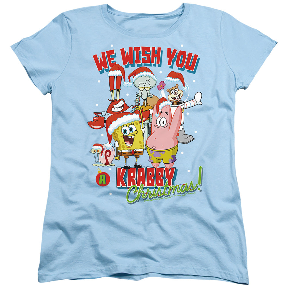 Spongebob Squarepants Crabby Christmas Womens T-Shirt