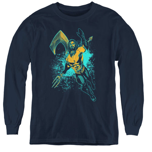 Aquaman Make A Splash Youth Long Sleeve T-Shirt