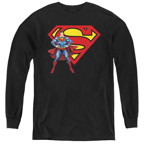 Superman & Logo Youth Long Sleeve T-Shirt