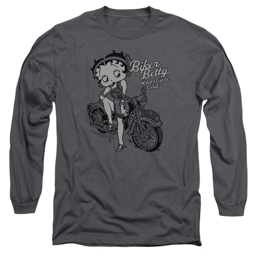 Betty Boop Biker Betty Motorcycle Club Long Sleeve T-Shirt