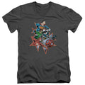 Justice League Starburst V-Neck T-Shirt
