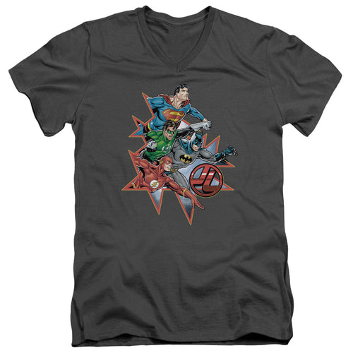 Justice League Starburst V-Neck T-Shirt