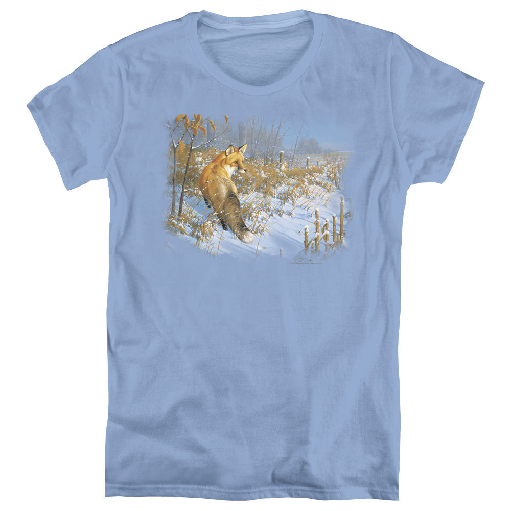 Wild Wings Winter Red Fox Womens T-Shirt