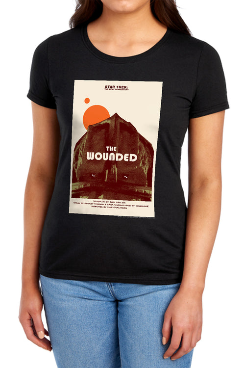 Star Trek The Wounded Black Womens T-Shirt