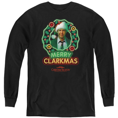 Christmas Vacation Neon Clark Youth Long Sleeve T-Shirt