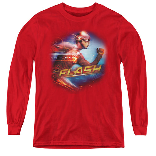The Flash Fastest Man Red Youth Long Sleeve T-Shirt