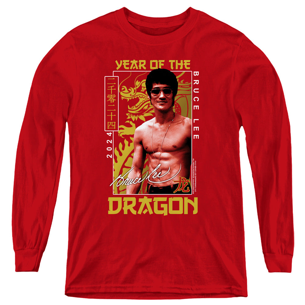 Bruce Lee Framed Year of the Dragon Youth Long Sleeve T-Shirt