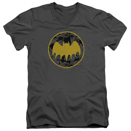 Batman Vintage Symbol Collage V-Neck T-Shirt