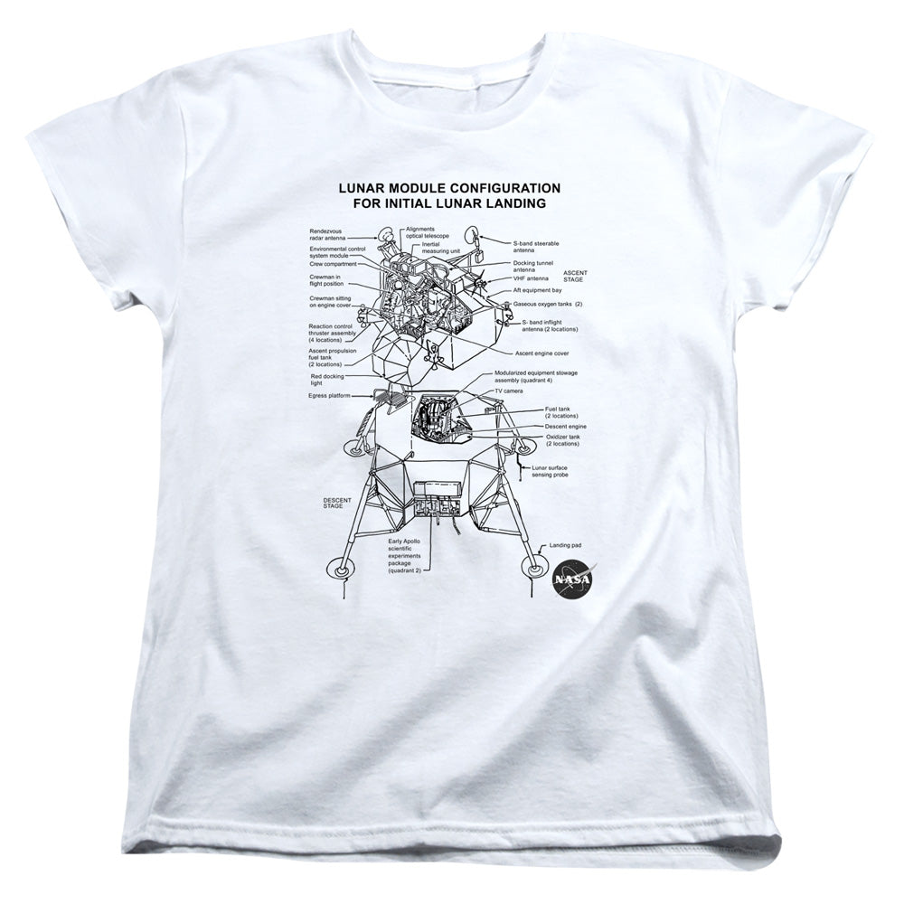 NASA Lunar Module Diagram Womens T-Shirt