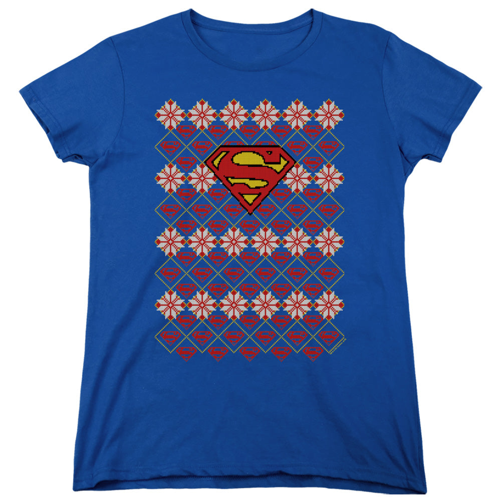 Superman Christmas Sweater Womens T-Shirt