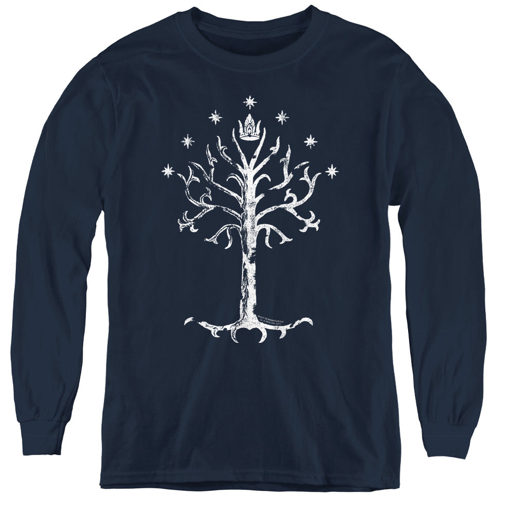 Lord of the Rings Tree of Gondor Navy Youth Long Sleeve T-Shirt
