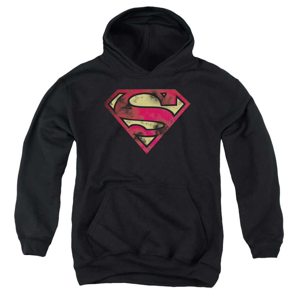 Superman War Torn Logo Youth Hoodie