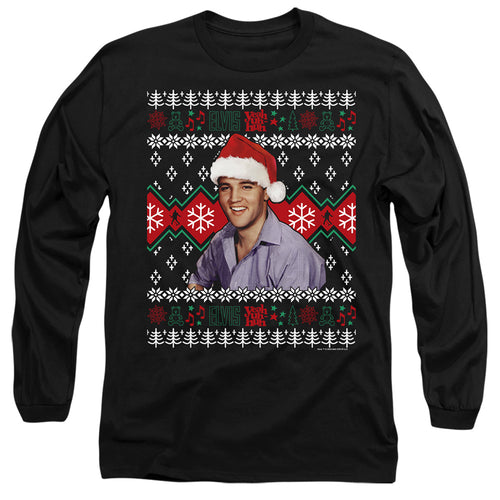 Elvis Presley Ugly Christmas Sweater Long Sleeve T-Shirt