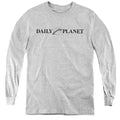 Superman Daily Planet Logo Athletic Heather Youth Long Sleeve T-Shirt