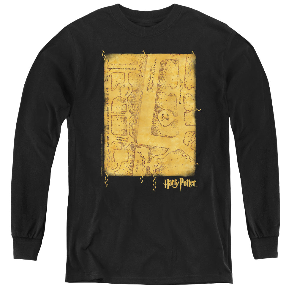 Harry Potter Marauders Map Interior Youth Long Sleeve T-Shirt