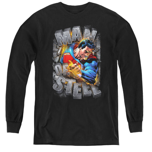 Superman Ripping Steel Youth Long Sleeve T-Shirt