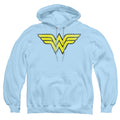 Wonder Woman Ww Logo Distressed Pullover Hoodie