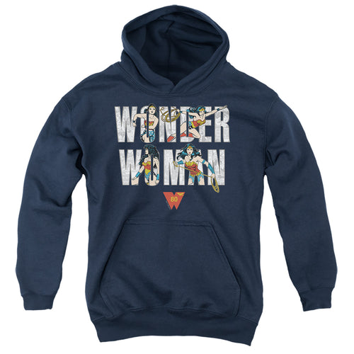 Wonder Woman WW 80th Illustrated Type Youth Hoodie
