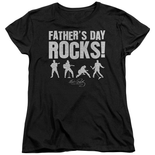 Elvis Presley Fathers Day Rocks Womens T-Shirt
