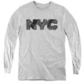 New York City Map Fill Youth Long Sleeve T-Shirt