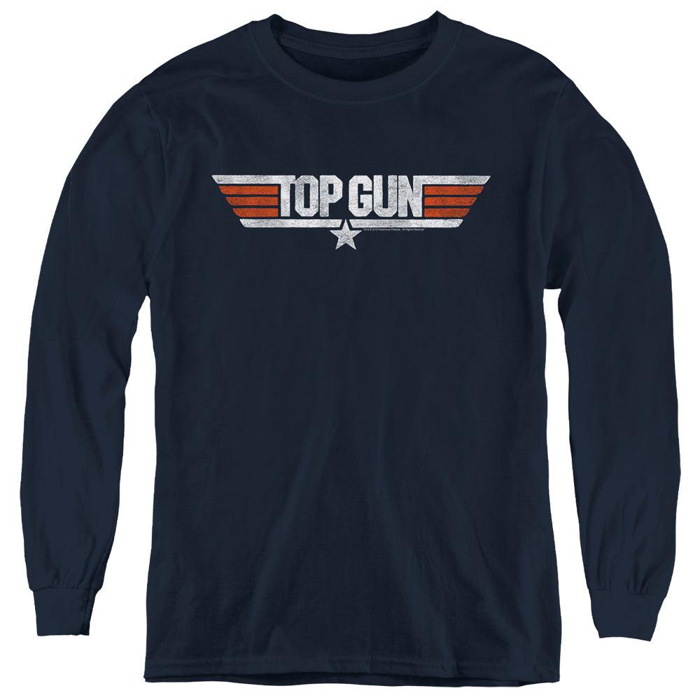 Top Gun Distressed Logo Youth Long Sleeve T-Shirt