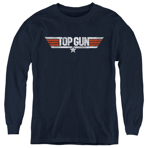 Top Gun Distressed Logo Youth Long Sleeve T-Shirt