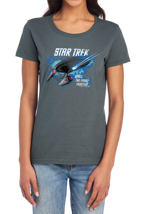 Star Trek The Final Frontier Enterprise Womens T-Shirt