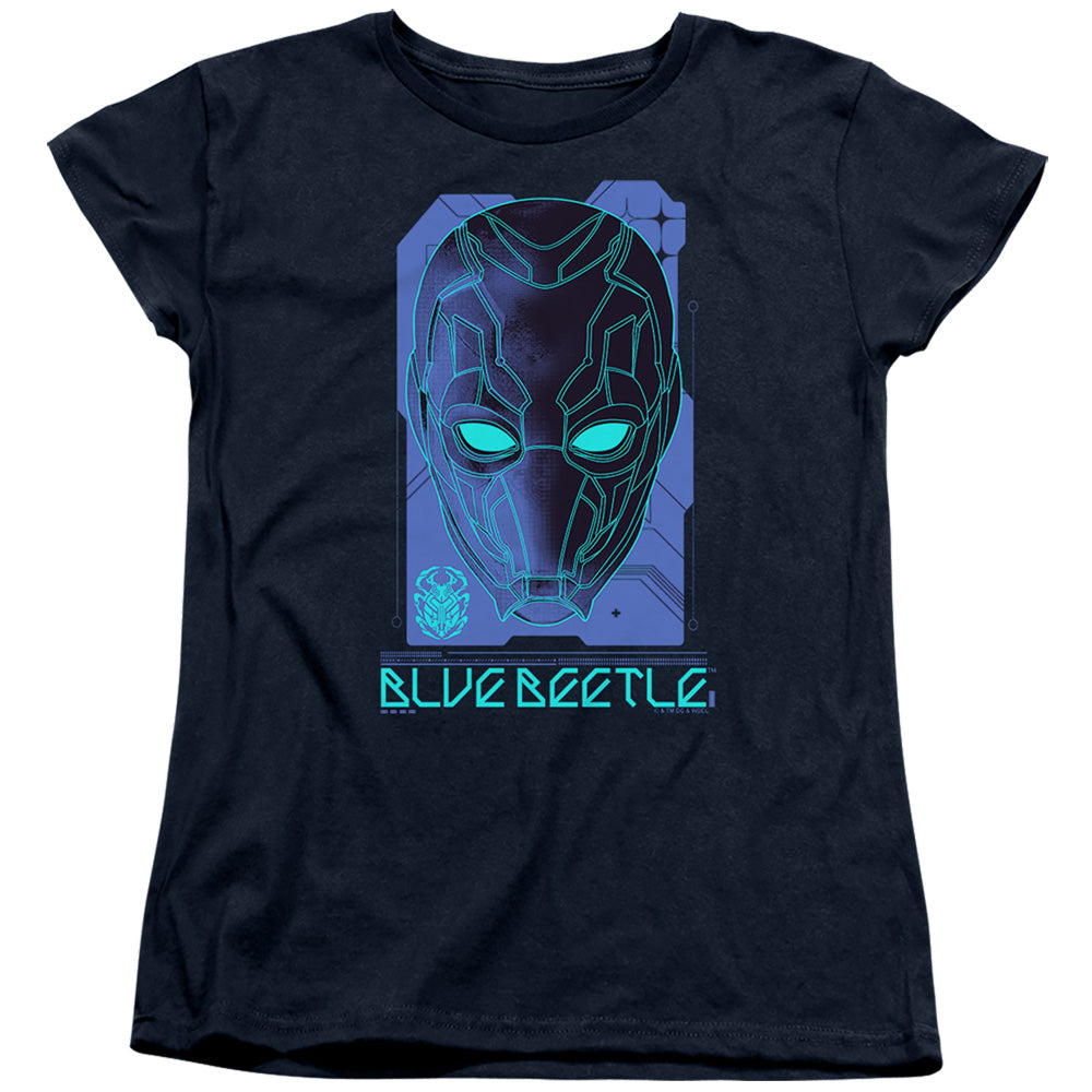 Blue Beetle Large Mask Womens T-Shirt