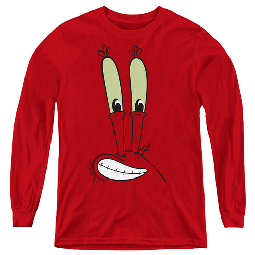 Spongebob Squarepants Mr. Krabs Smile Face Youth Long Sleeve T-Shirt
