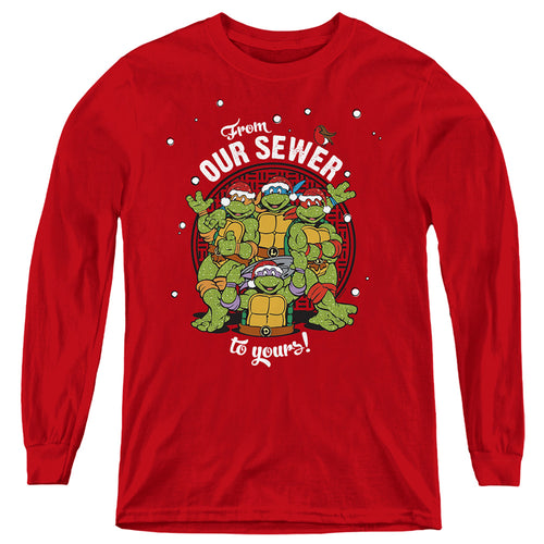 Teenage Mutant Ninja Turtles Merry Christmas From Our Sewer Youth Long Sleeve T-Shirt