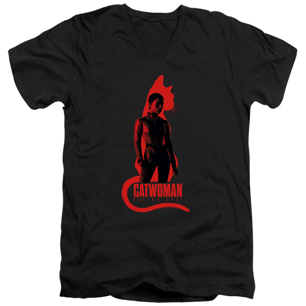 The Batman Selina Kyle Cat Silhouette V-Neck T-Shirt