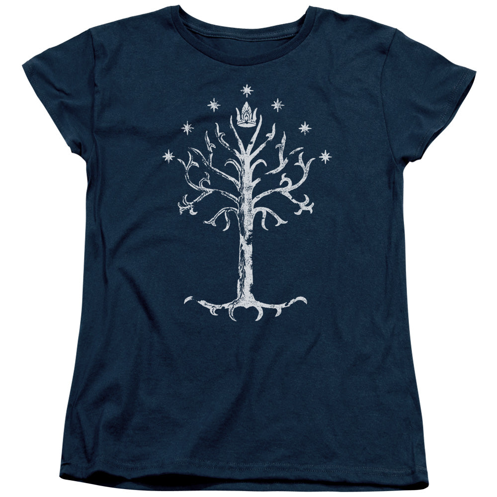 Lord of the Rings Tree of Gondor Navy Womens T-Shirt