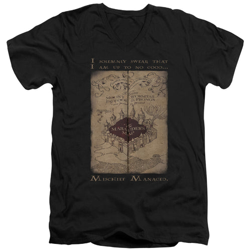 Harry Potter Marauders Map Words V-Neck T-Shirt