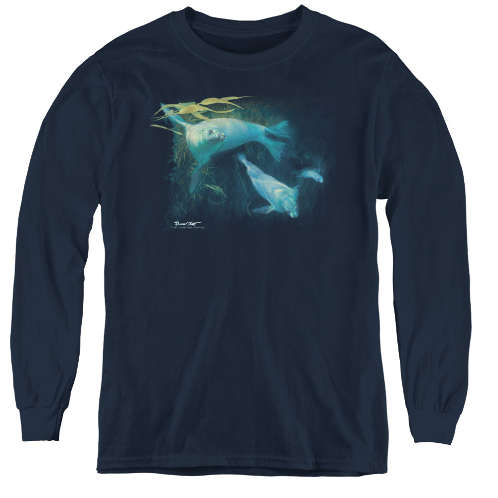 Wild Wings Kelp Patrol Sea Lions Youth Long Sleeve T-Shirt