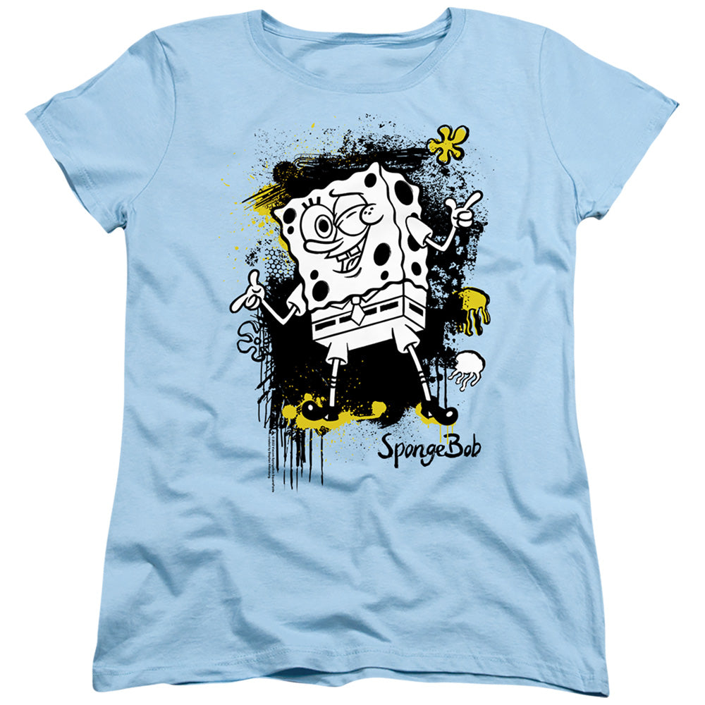 Spongebob Squarepants Ink Splatter Womens T-Shirt