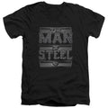 Superman Steel Text V-Neck T-Shirt