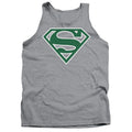 Superman Green & White Shield Athletic Heather Tank Top