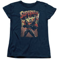 Superman Lift Up Navy Womens T-Shirt