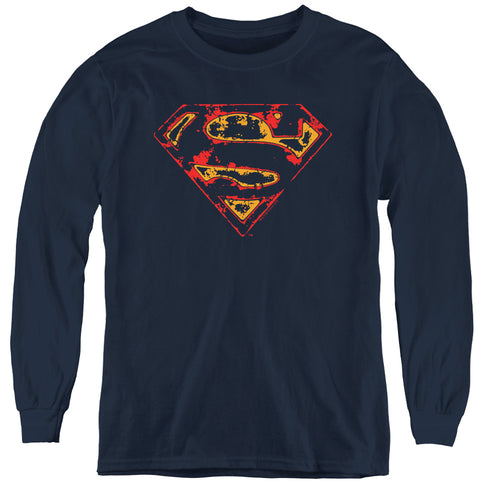 Superman Super Distressed Youth Long Sleeve T-Shirt