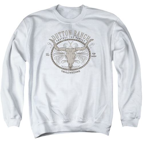 Yellowstone Dutton Ranch Longhorn Skull Crewneck Sweatshirt
