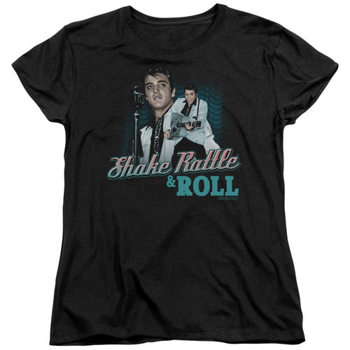 Elvis Presley Shake Rattle & Roll Womens T-Shirt